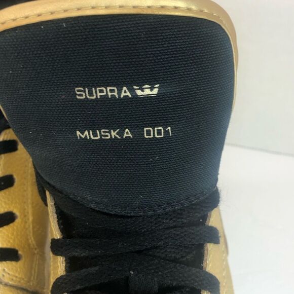 Gold Supra Muska high top sneakers, size 5 - Picture 4 of 13